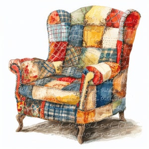 Patchwork Chair 版画 Patchwork Chair - Etsy