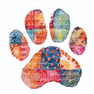 10 pootafdrukken clipartbundel, png en jpg, afdrukbare patchworkpoten, illustraties, digitale download, scrapbooking, quiltafbeelding