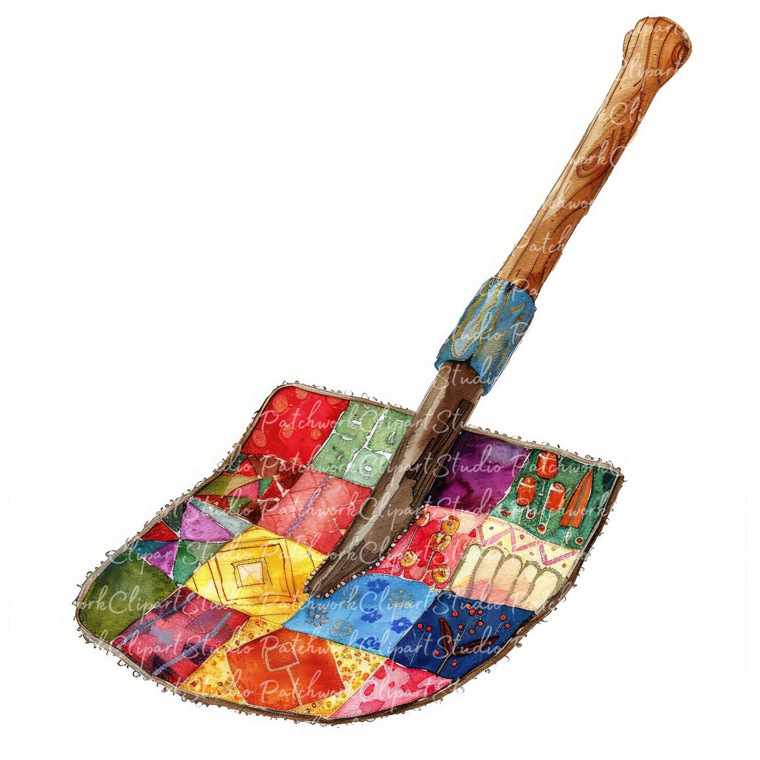 10 Shovels Clipart Bundle, JPG &amp; PNG, Printable Patchwork Shovel ...