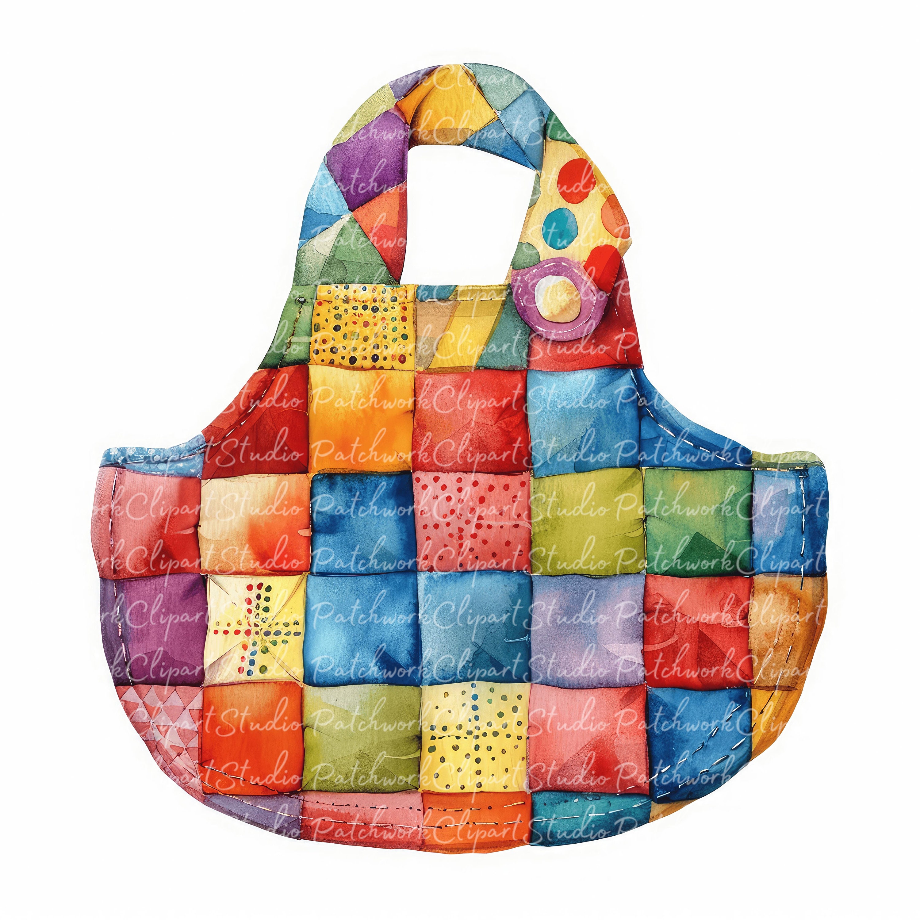 10 Bib Clipart Bundle, PNG & JPG, Printable Patchwork Bib for Baby, Illustrations, Digital Download, Scrapbook Crafting, Quilt Image
