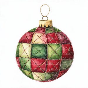 10 rood groene kerstbal clipartbundel, png en jpg, afdrukbare patchwork, illustraties, digitale download, scrapbook ambachten, quiltafbeelding