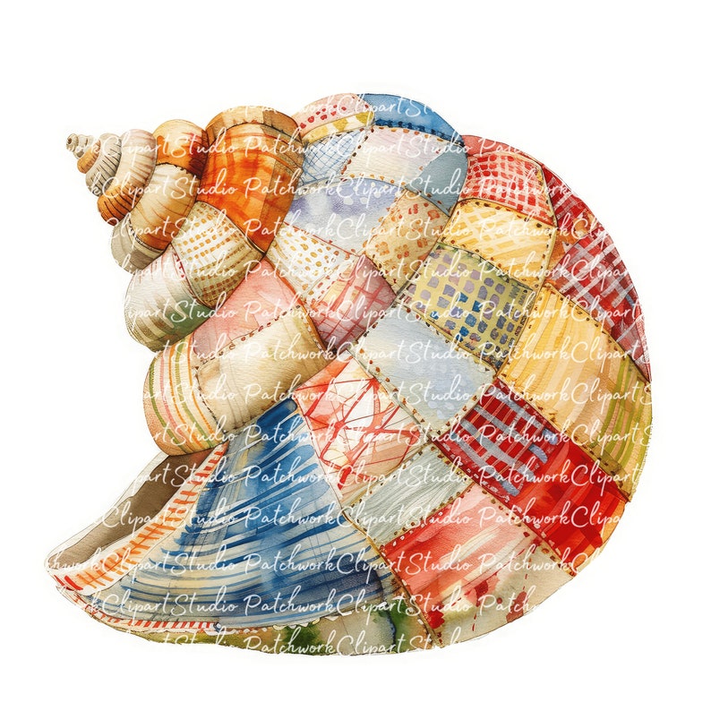 10 Shells Clipart Bundle, PNG & JPG, Printable Patchwork Shell ...