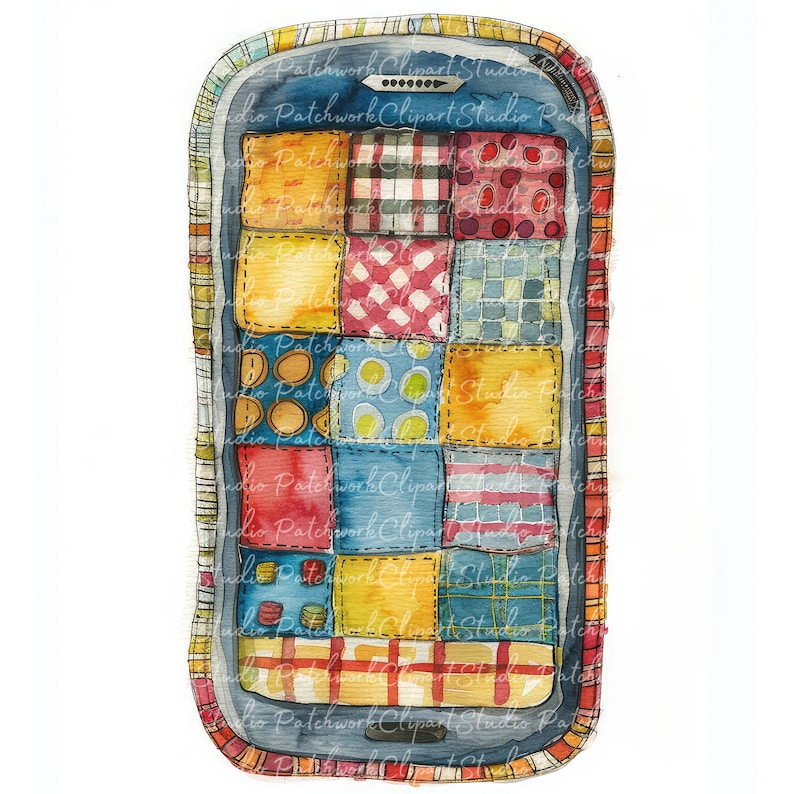 10 Mobile Phone Clipart Bundle, PNG & JPG, Printable Patchwork ...