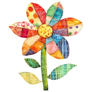 10 prachtige bloemen clipartbundel, png en jpg, afdrukbare patchwork, bloemenillustraties, digitale download, scrapbooking, quiltafbeelding
