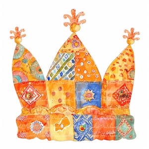 Paquete de 10 imágenes prediseñadas de coronas naranjas, PNG y JPG, corona de patchwork imprimible, ilustraciones, descarga digital, manualidades con álbumes de recortes, imagen de colcha