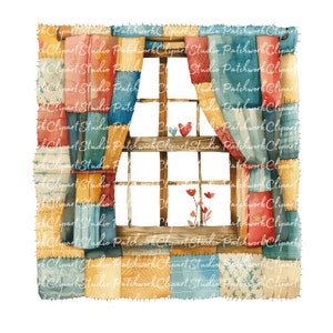 Patchwork Designs Window 10 Windows Clipart Bundle, PNG & JPG, Printable Patchwork Window ...