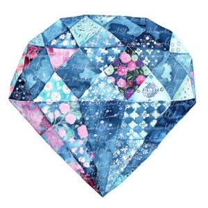 10 Diamanten Clipart Bundle, PNG & JPG, Patchwork Diamant, Illustrationen, digitaler Download, Scrapbook Basteln, Quilt Bild
