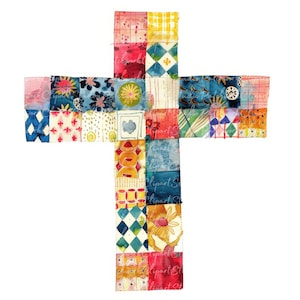 10 kruis clipartbundel, png en jpg, afdrukbare patchwork kruisen, illustraties, digitale download, scrapbook crafting, paasquilt