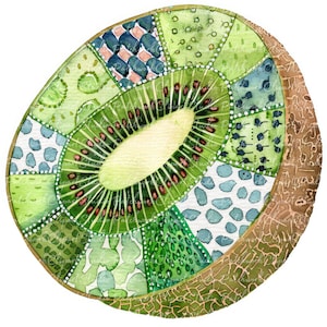10 Kiwifruit Clipart Bundle, PNG i JPG, Wydrukowany Patchwork Kiwi, Ilustracje, Pobieranie cyfrowe, Tworzenie albumów, Obraz kołdry