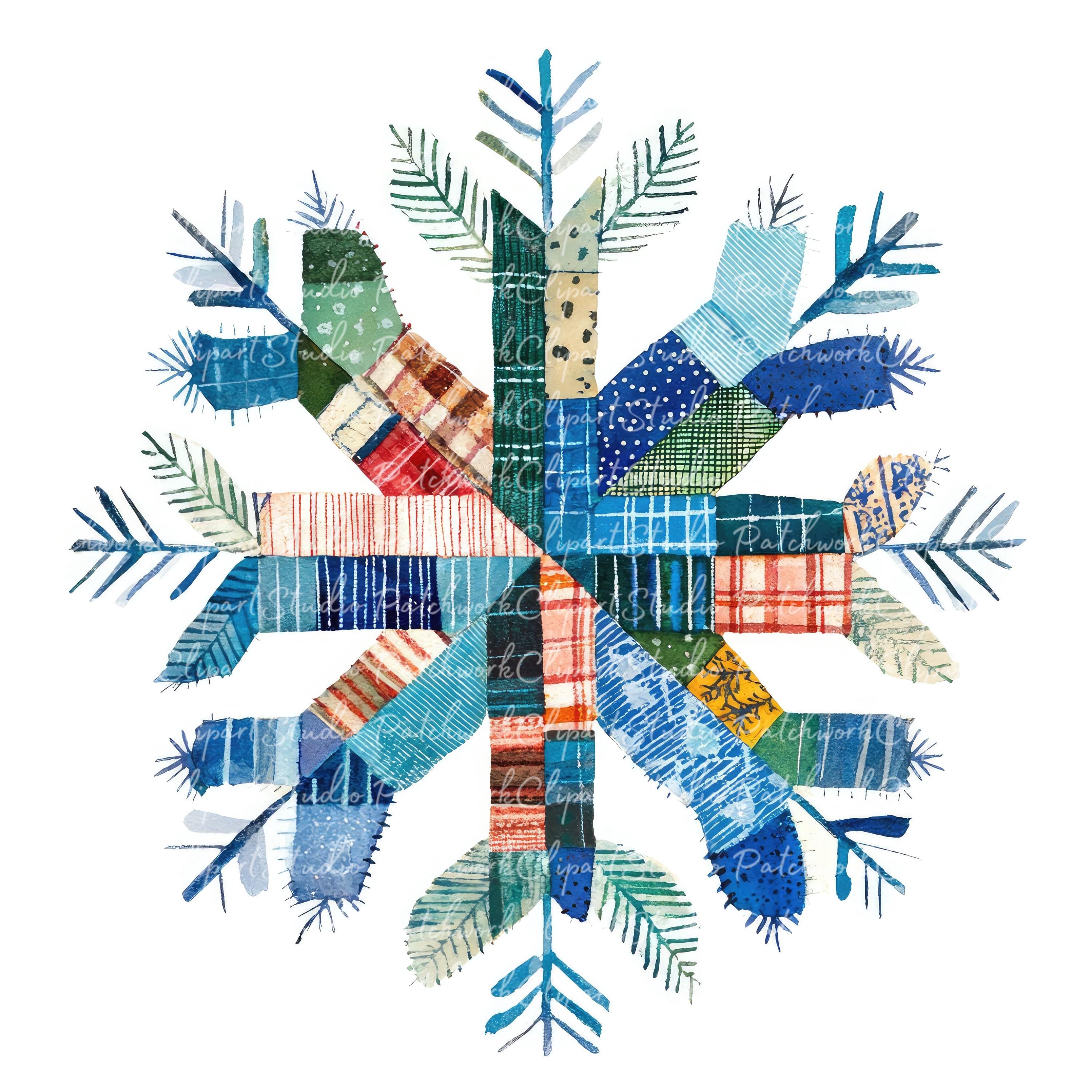 10枚の雪の結晶のクリップアートバンドル、PNGとJPG、印刷可能なパッチワーク、冬の雪のイラスト、デジタルダウンロード、スクラップブック作成、キルト画像  - Etsy 日本, image size:3000x3000