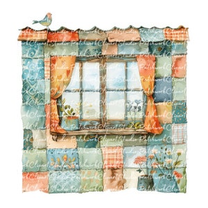 Patchwork Designs Window 10 Windows Clipart Bundle, PNG & JPG, Printable Patchwork Window ...