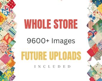 Whole Store Discount Bundle, PNG & JPG, Printable Patchwork Clipart, Cute Illustrations, Digital Download, Scrapbook Crafting, Quilt Images