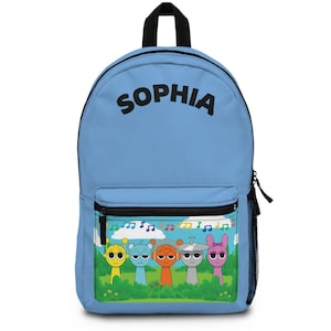 Personalized Sprunki Backpack for Kids, Custom Name School Bag, Pick Your Characters, Back to School Gift
