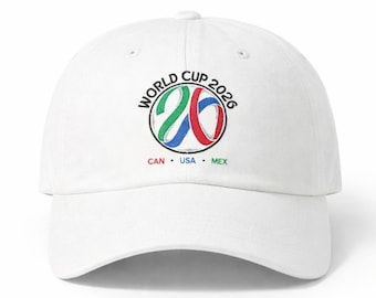 Embroidered 2026 World Cup Soccer Hat: USA CAN MEX Football Fan Cap, Vintage Dad Hat, Soccer Gift