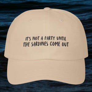 Embroidered Sardines Dad Cap: Funny Party Hat for Fish Lover