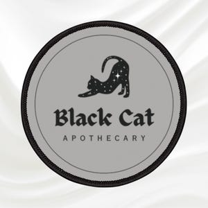 Black Cat Apothecary Patch: Witchy Gothic Iron-On Applique