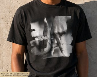LA Hand Sign Shirt, LA Fingers Graphic Tee, Comfort Colors Tshirt, Los Angeles Streetwear