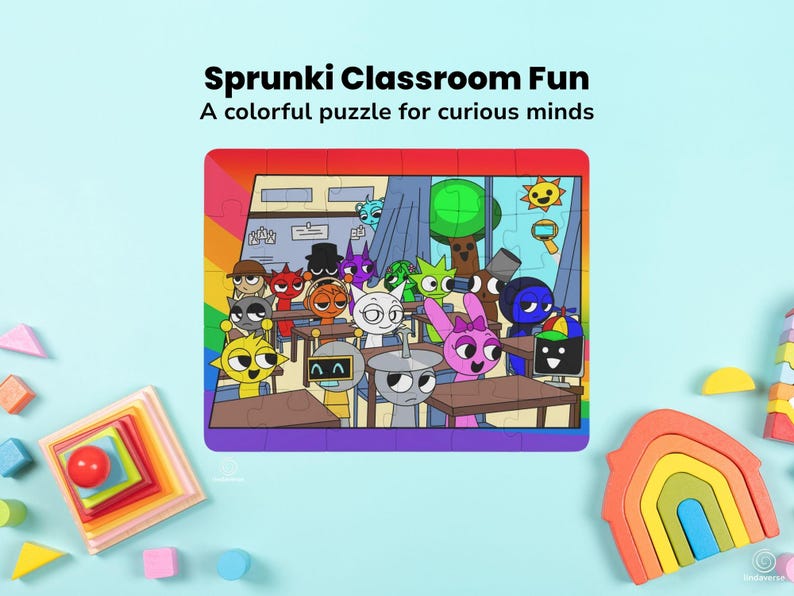 Sprunki Classroom Puzzle for Kids: Rainbow Border, Fun Educational Game ...