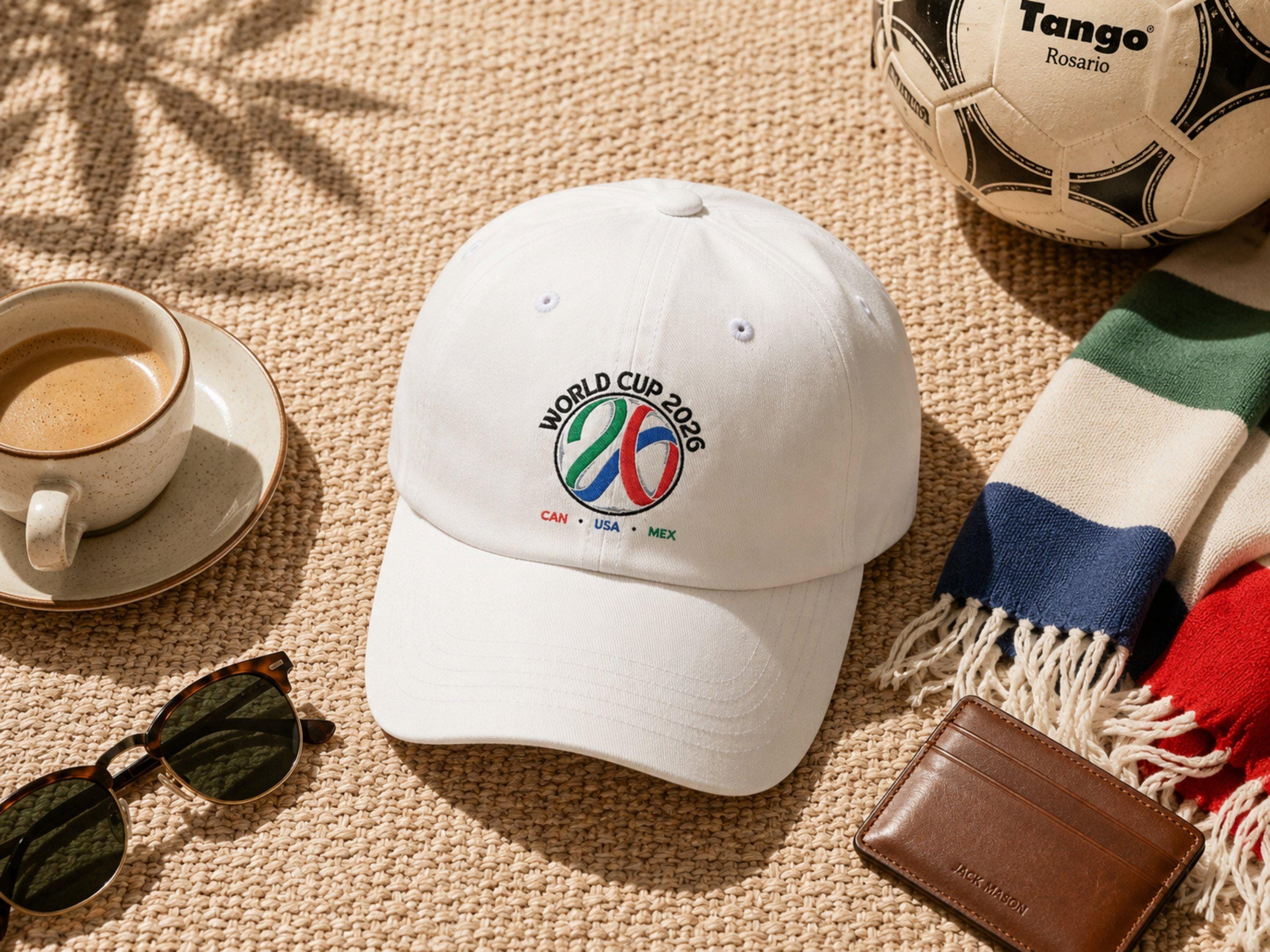 刺繍入り2026年ワールドカップサッカーキャップ：アメリカ、カナダ