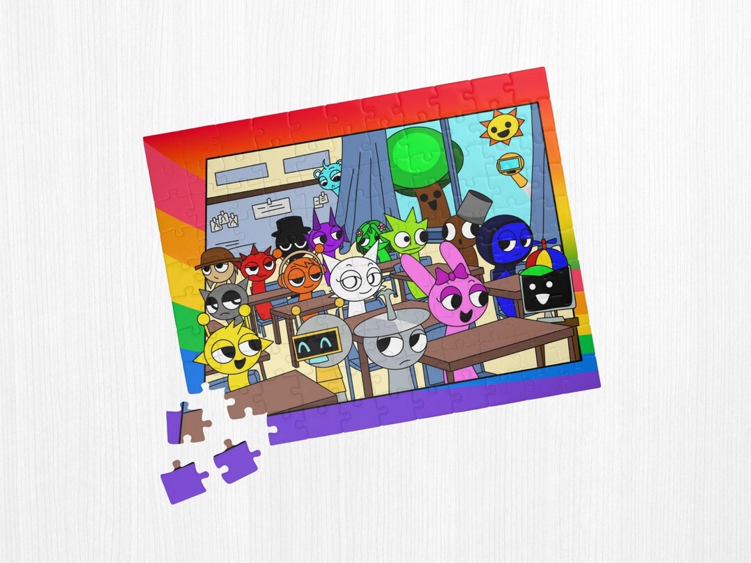 Sprunki Classroom Puzzle for Kids: Rainbow Border, Fun Educational Game ...