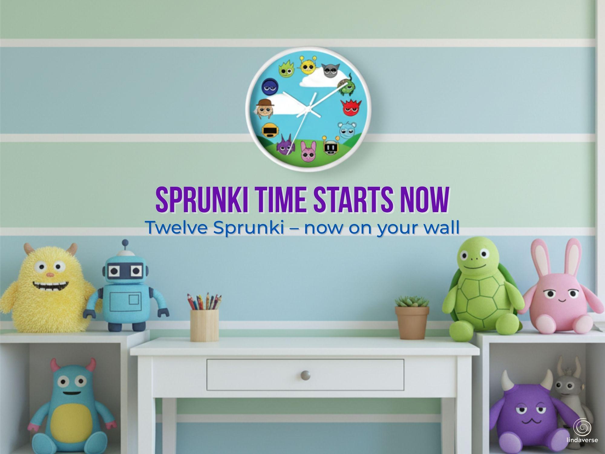 Sprunki Wall Clock: Fun Kids Room Decor, Cute Cartoon Clock for ...