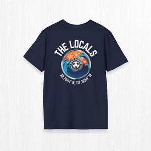 San Diego FC Supporter T-Shirt: Waves Palm Trees, Local Team Pride, Snapdragon Stadium Coordinates