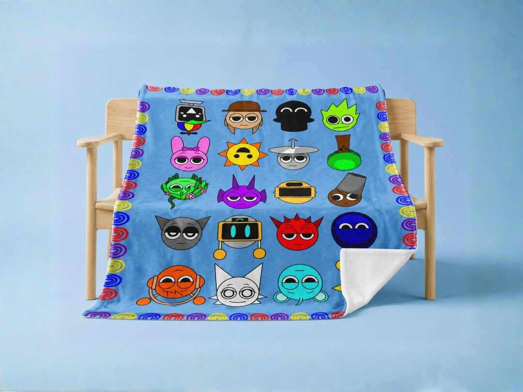 Sprunki Blanket: Soft Velveteen Plush Bed Throw, Fun Gift for Kids