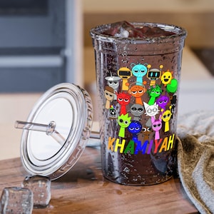 Personalized Sprunki Cup, Acrylic Cup for Kids, Cartoon Characters Personalized Name, Custom Tumbler, Children's Drinkware, Cute Water Cup