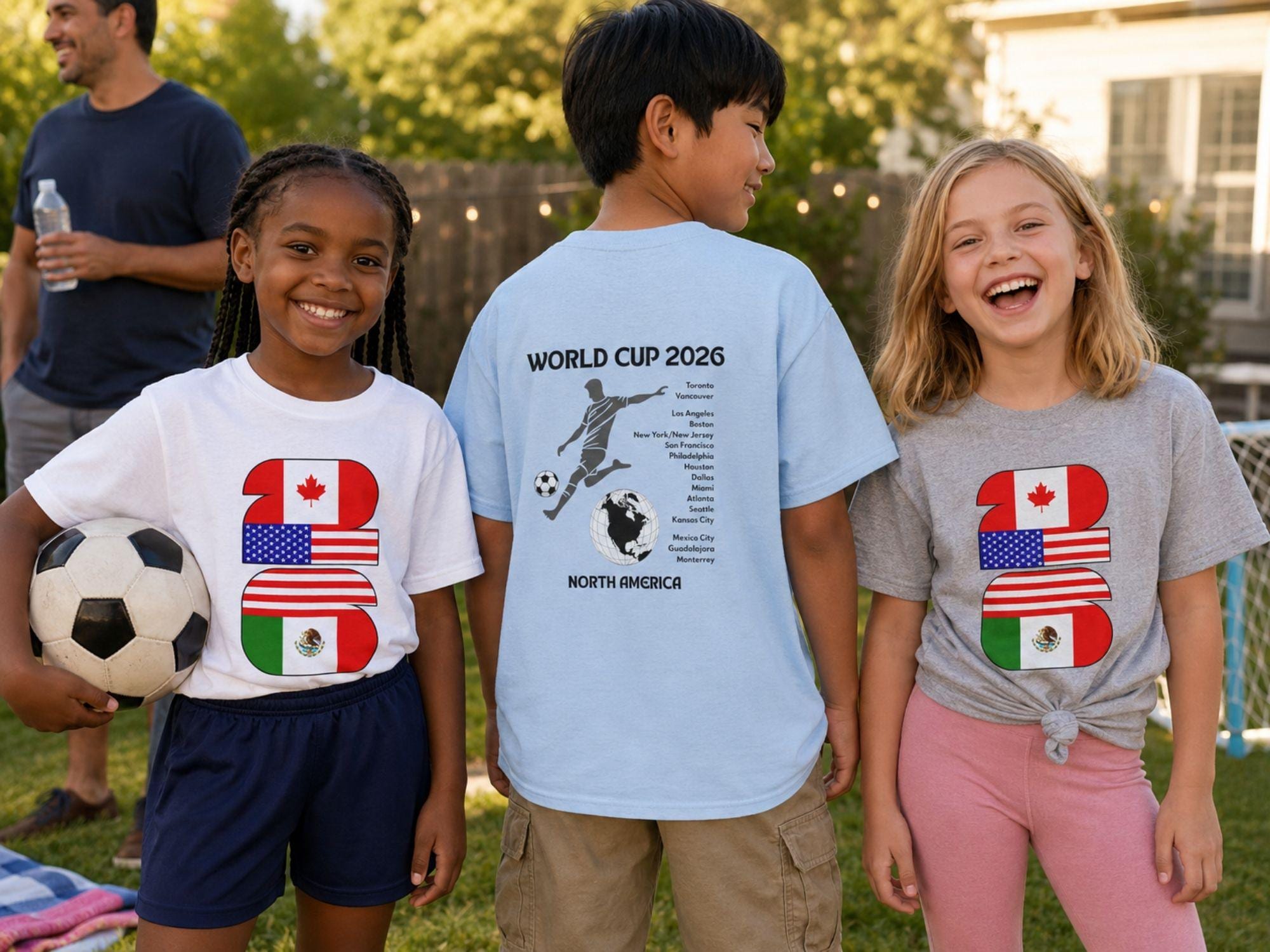 Youth World Cup Soccer Shirt 2026, Kids Football Tee With Host