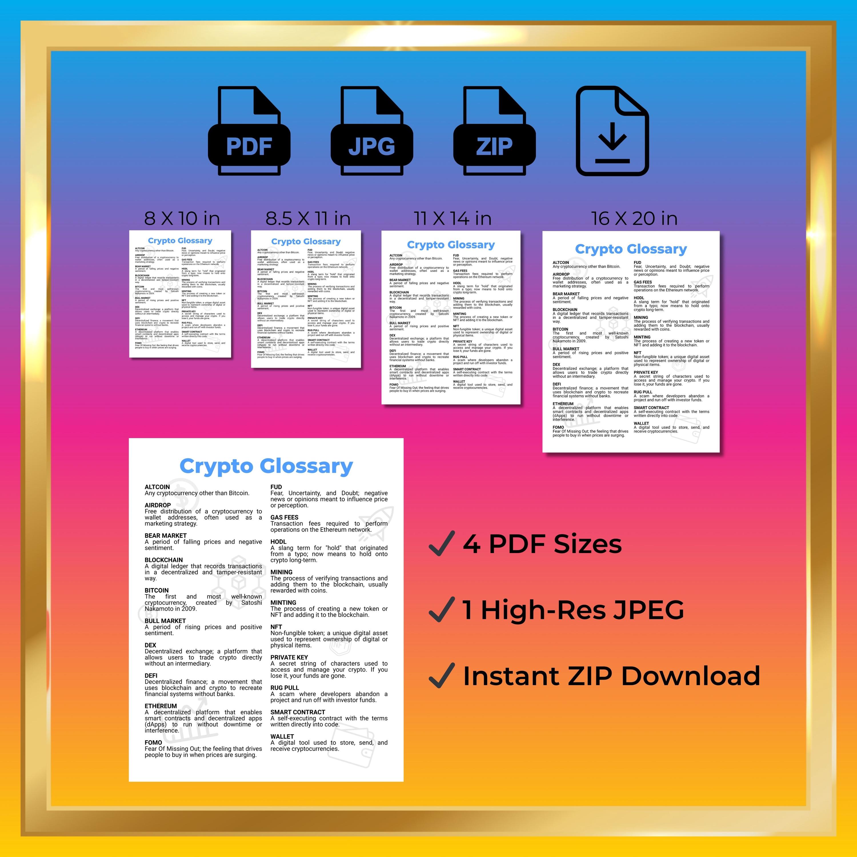 Crypto Glossary Art Print: Bitcoin, Blockchain, Web3 Definitions (digital  Download, PDF Bundle) - Etsy