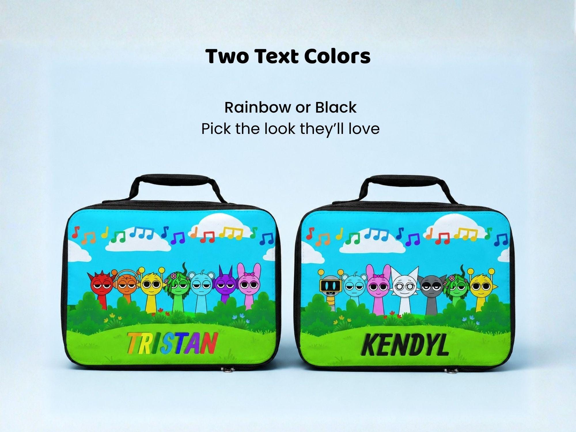 Personalized Sprunki Kids Lunch Box, Custom Name Insulated Lunchbox ...