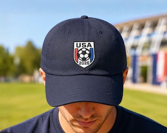 USA Soccer Cap 2026, Embroidered Dad Hat, World Cup Fan Gear, Soccer Gift