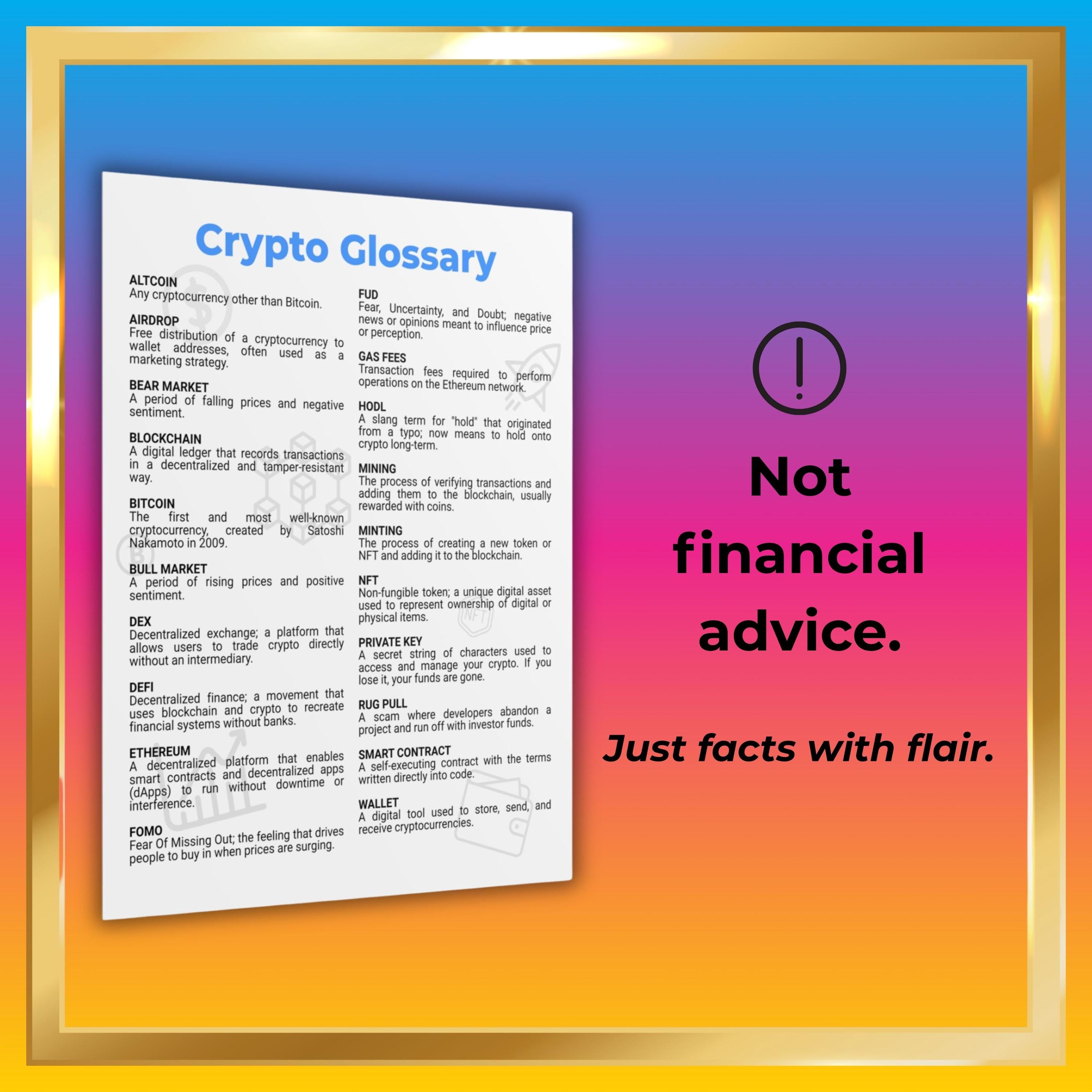 Crypto Glossary Art Print: Bitcoin, Blockchain, Web3 Definitions (digital  Download, PDF Bundle) - Etsy