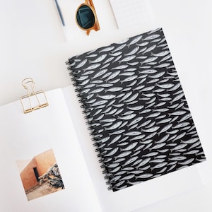Sardine Design Spiral Notebook: Fish Pattern Journal