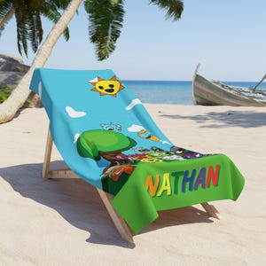 Sprunki Beach Towel, Colorful Cartoon Character Pool Towel, Fun Summer Towel, Kids Beach Accessories, Large Towel, Sprunki Gift for Kid