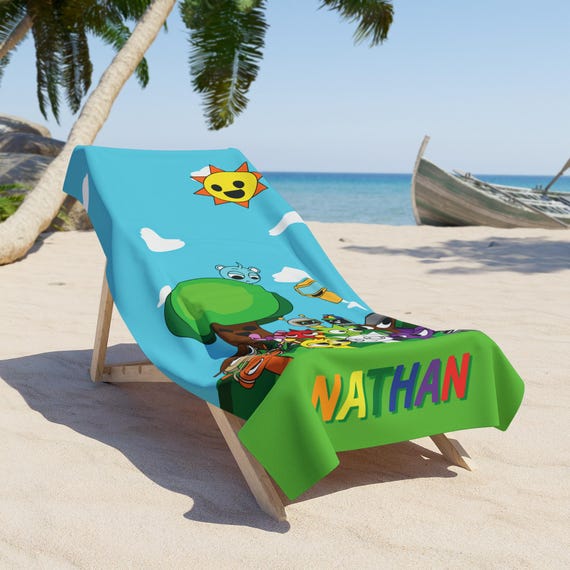 kids character beach towels