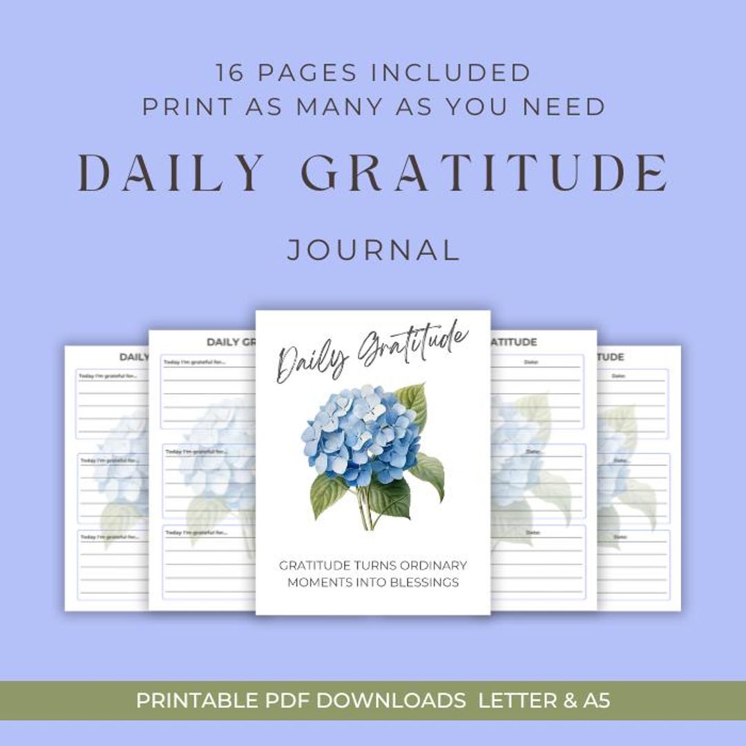 Gratitude | Journal | Printable | Daily Gratitude | Instant Download ...