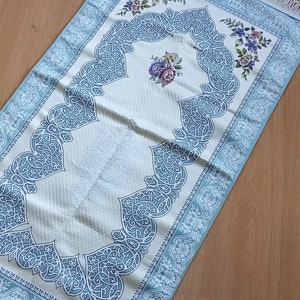 Prayer Mat, Blue Prayer Rug, Sajadah, Lined Prayer Mat, Custom Gift For Muslim, Muslim Prayer Mat, Muslim Wedding Gift,  Ramadan Eid Gifts
