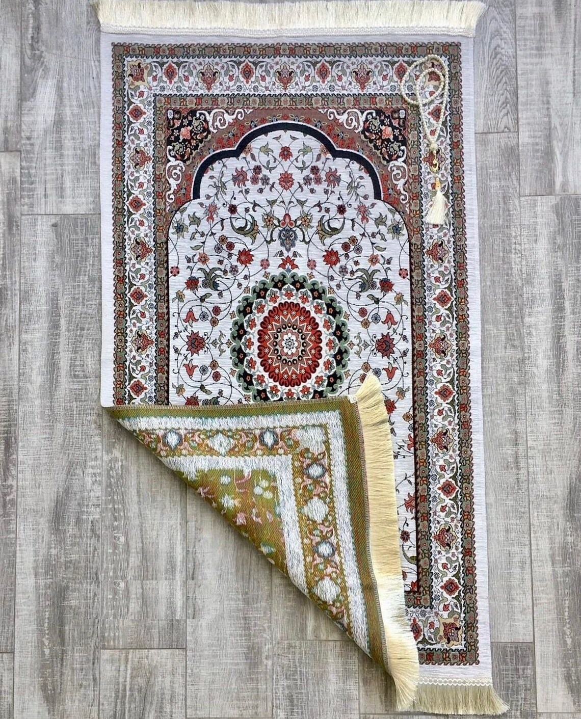 Custom Prayer Rugs Personalized Floral Prayer Rug, Cotton Chenille, Islamic Gift - Etsy