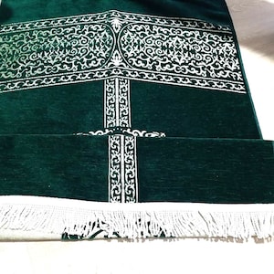 Green Prayer Mat, Mother&#39;s Prayer Mat, Eid Gifts , Soft Prayer Rugs, Custom Gift For Muslim, Muslim Prayer Mat, Muslim Wedding Gifs