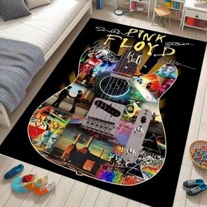 Pink Floyd Rug, Music Band Rug, Music Decor Rug,Music Lovers Rug, Floor Rug, Custom Image Rug, Living Room Rug, Modern Rug, Her For Gift Rug