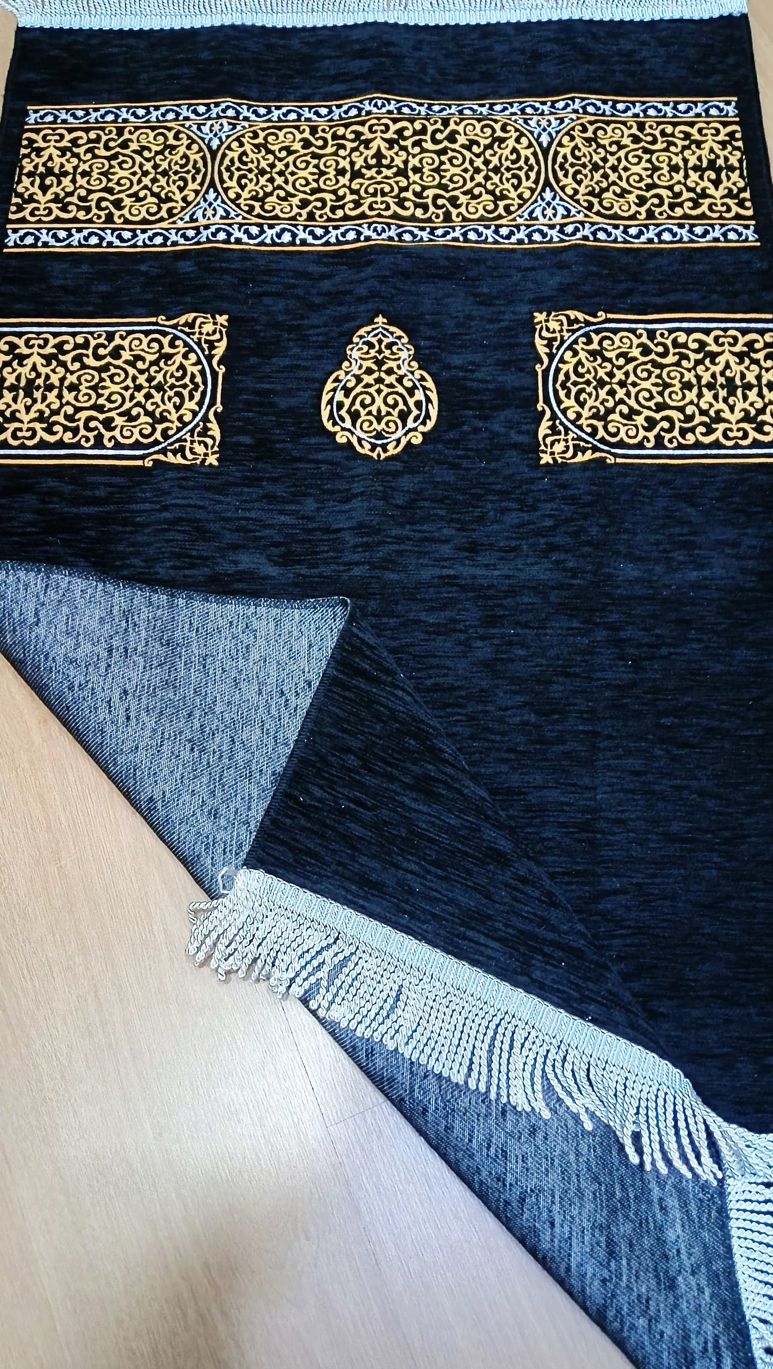 Kaaba Kiswa Prayer Mat, Black Prayer Rug, Eid Gifts, Soft Prayer Rugs ...