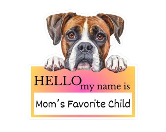 Boxer Decal, Boxer Sticker, Kiss-Cut Vinyl Decal, Dog Mom Decal, Car Decal, Water Bottle Decal, Fur Baby Decal, Dog Sticker, Funny Dog Decal
