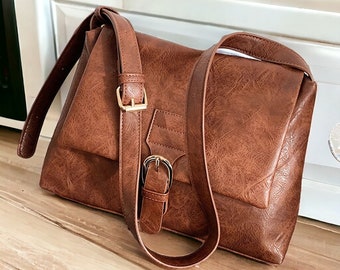 Leather Satchel Bag/ Medium-Large Satchel/Shoulder Bags /Crossbody Bags for Women/Trendy Vintage Leather Handbags for Women/Birthday Gifts