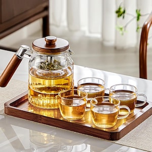 Glass teapot | Large capacity tea and water separation teapot | High temperature resistant steaming teapot | Tea set