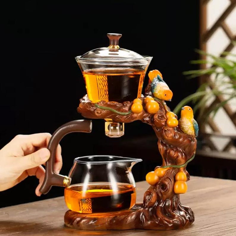 Embossed Fulu Glass Automatic Tea Set | Kung Fu Tea Set | Creative ...