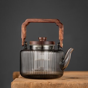 High Temperature Glass Teapot: 43oz Electric Stove Kettle