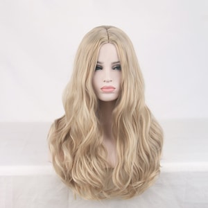 前髪付き欧米風ウィッグ | ロングカーリーヘアの女性用ウェーブフルヘッドバンド | ファッションウィッグ | コスプレウィッグ