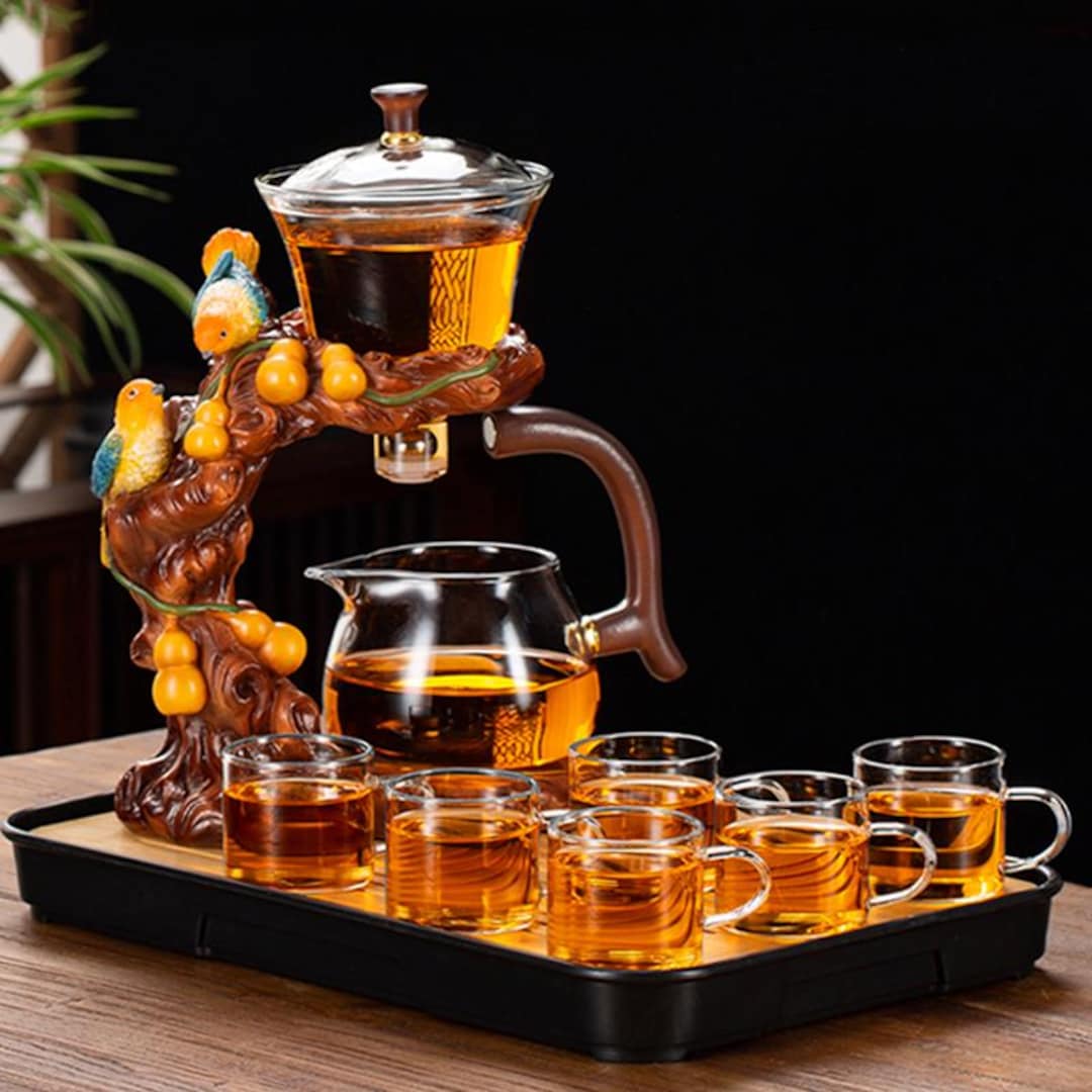 Embossed Fulu Glass Automatic Tea Set | Kung Fu Tea Set | Creative ...