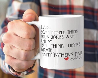 Funny Dad Mug For Father, Cheesy Jokes Mug, Father's Day Gift, Dad Joke Mug, Personalized Funny Mug, Cute Father's Day Gift For Dad